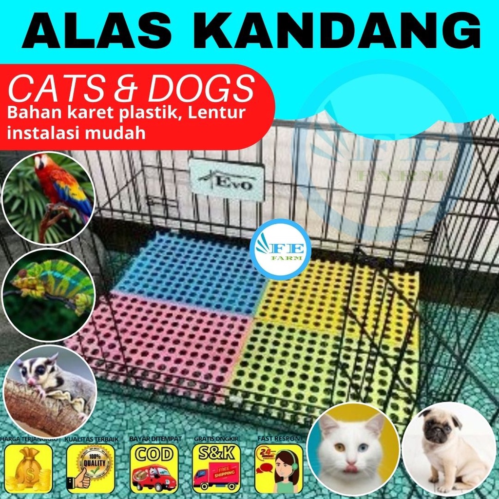 ALAS KANDANG Kucing Anjing Tatakan Karpet Hewan Murah Anti Air Plastik Karet Kelinci FEFARM