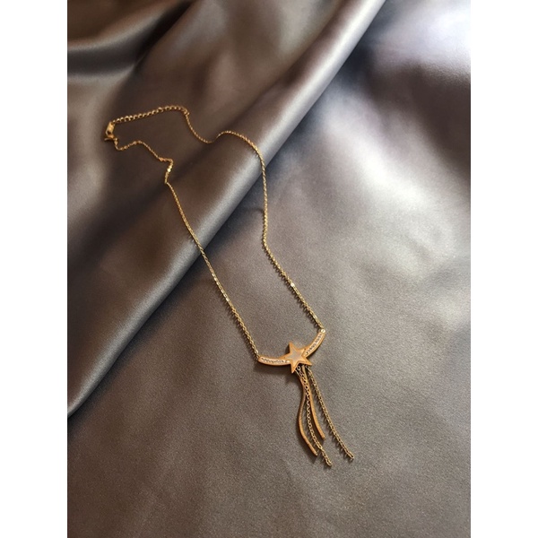 Kalung titanium bintang terbang korea style anti karat - ercassia