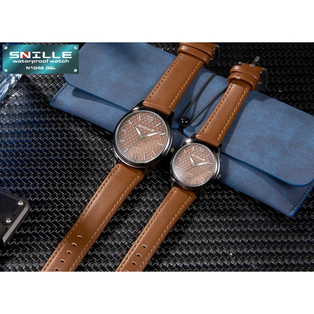 Snille Jam Tangan Kulit Pria Original Asli Anti Air Waterproof 1048