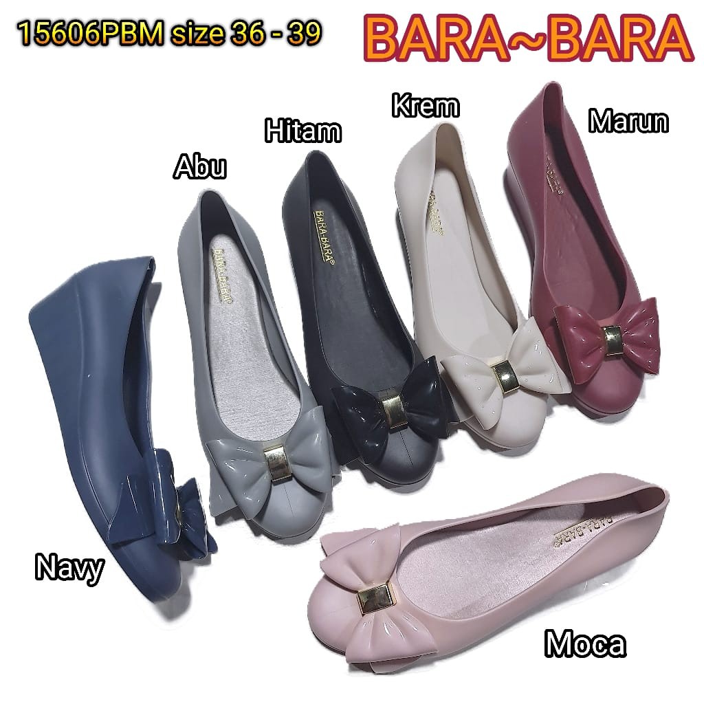 jelly shoes bara bara sepatu wanita wedges karet import barabara cewek 15606pbm