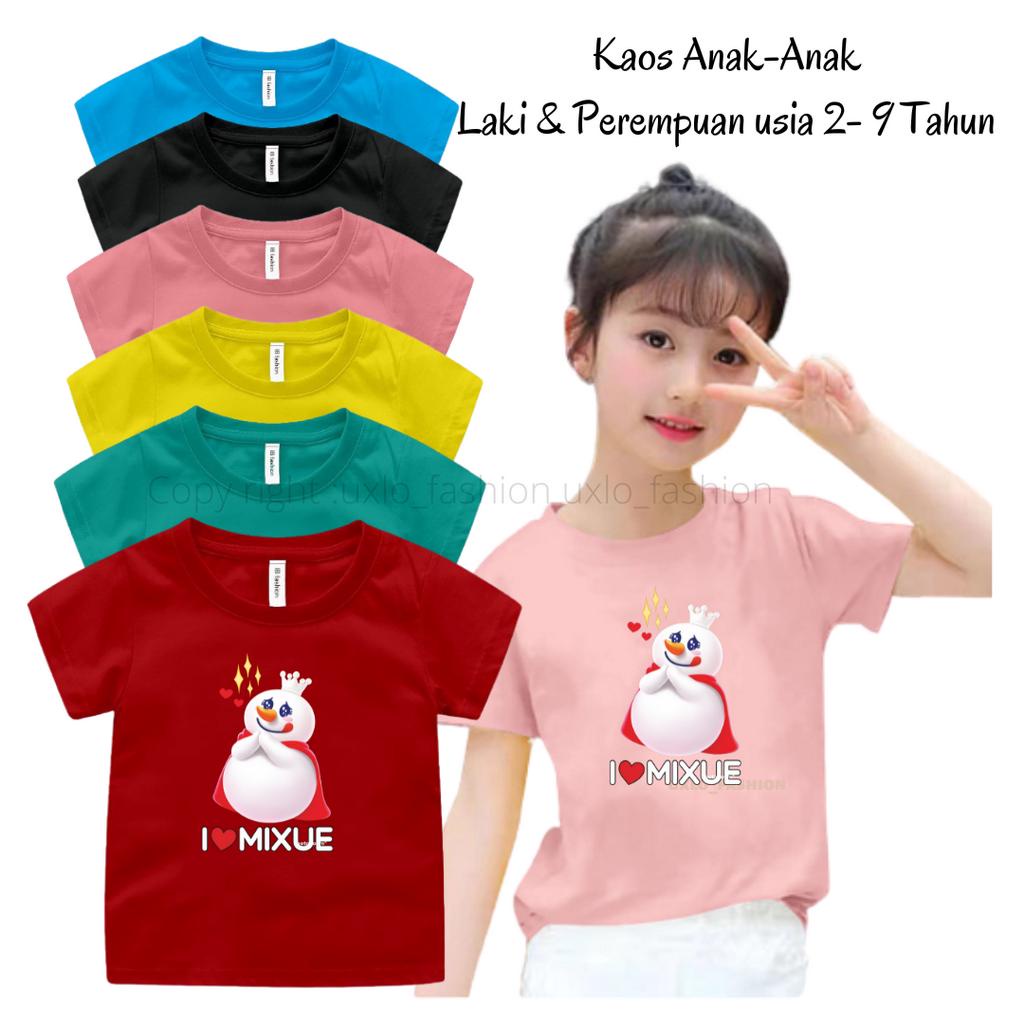 BAJU KAOS OBLONG MURAH ANAK PEREMPUAN DAN LAKI UNISEX MOTIF MIXUE ICE CREAM IDEAL UMUR 2-9 TAHUN