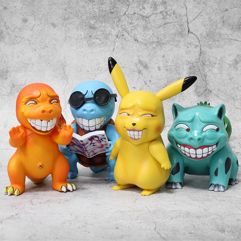 Pokemon Figures Spoof Obscene Pikachu Bulbasaur Psyduck 10-15CM Birthday Present