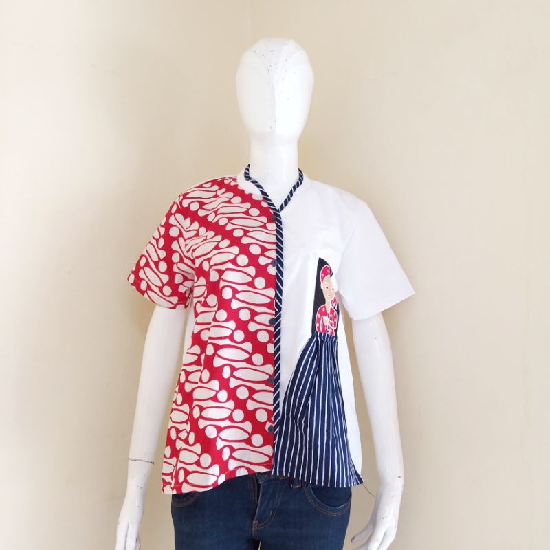 Blouse Batik Kombinasi Karakter Lucu - Gempita