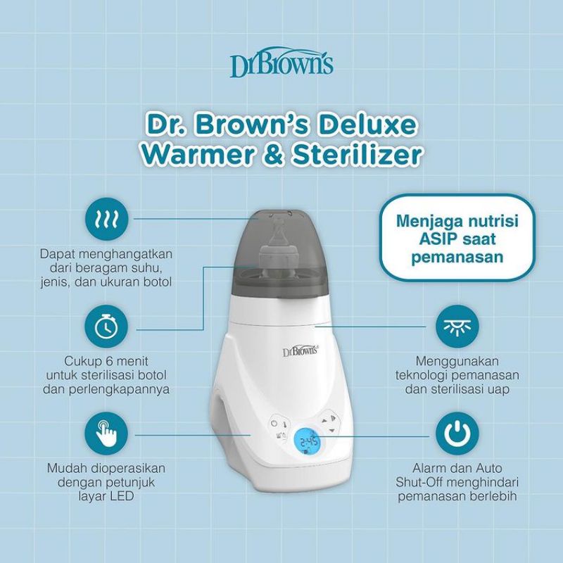 Dr Brown's Electric Bottle &amp; Food Warmer &amp; Sterilizer - Dr Browns Penghangat Asi Bayi dan Steril Botol Aksesoris Bayi - Dr Brown Penghangat Asi Elektrik + Steril Perlengkapan Bayi