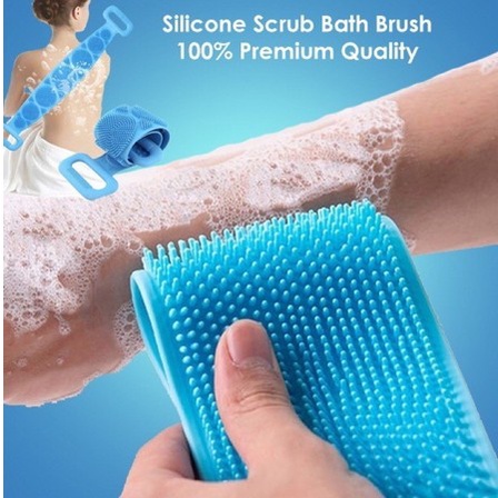 Sikat Punggung Badan Silicone Scrubber Sponge Mandi Alat Gosok Pembersih Daki Silikon 2 Sisi