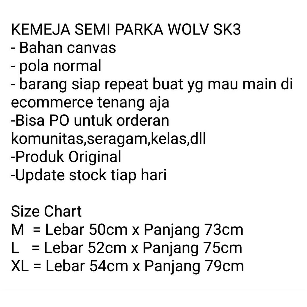 Field Jaket Semi Parka Kanvas Premium Wolv