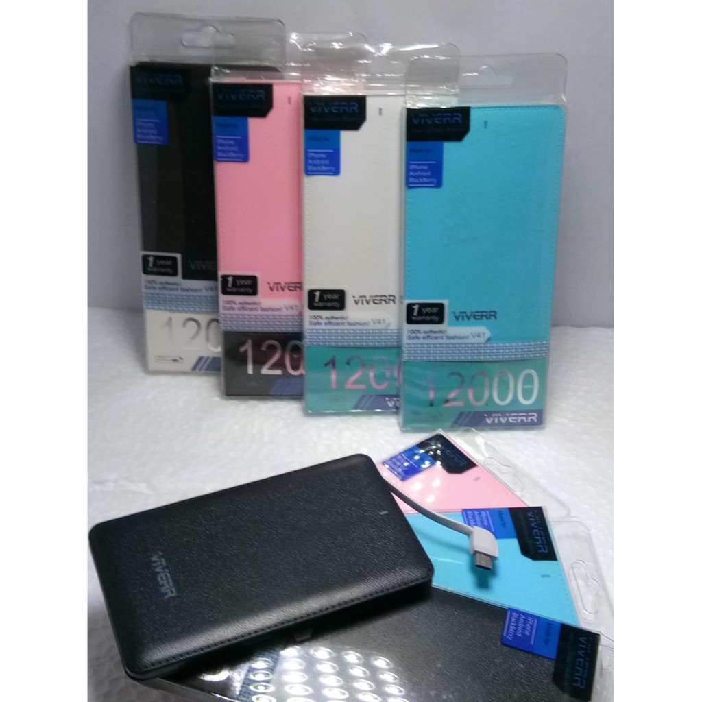 POWERBANK VIVER 12000 MAH ORI SLIM KULIT ASLI ORIGINAL