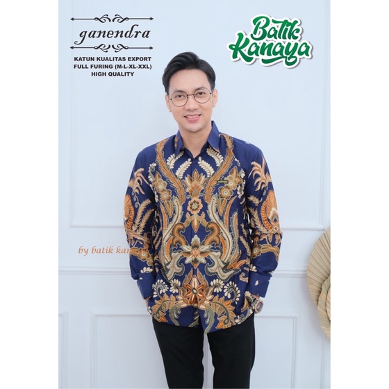 GANENDRA Baju Batik Pria Berlapis furing Bahan Katun Berkualitas Ekspor by Kanaya