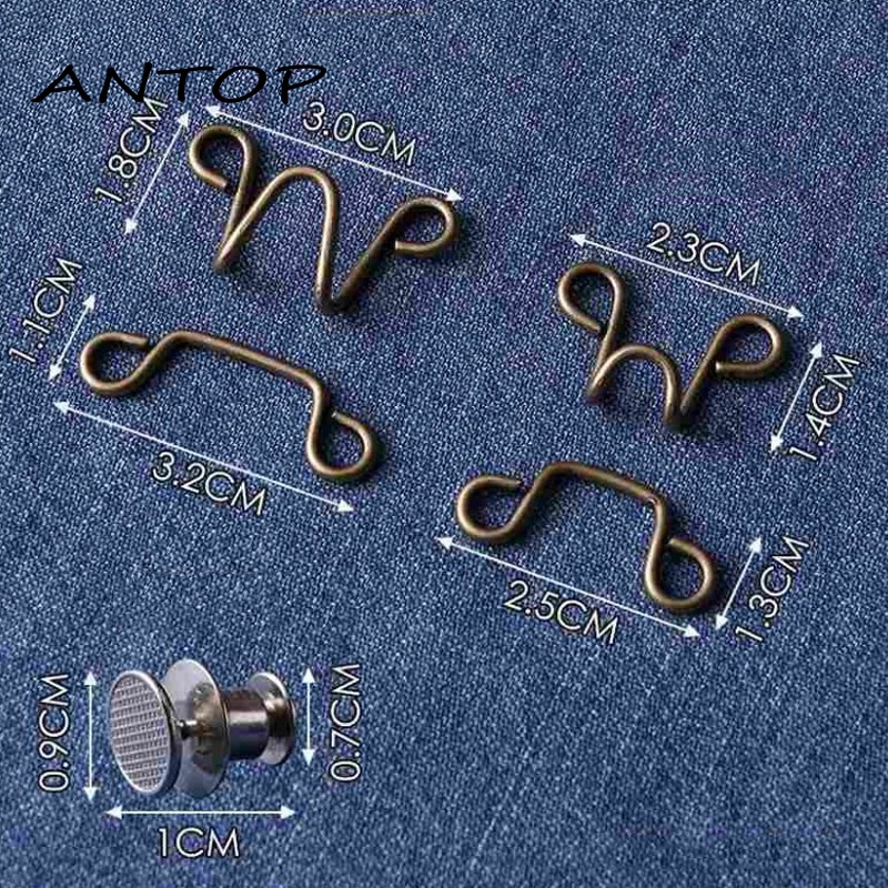 Metal jeans Buttons Reducing jeans / Adjustable jeans Button Design Hook Reducing jeans Waist Circle ANTOP