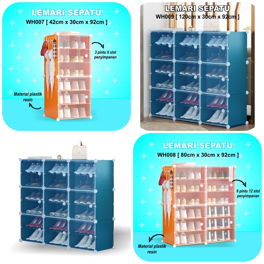 Rak Sepatu Anti Debu Layer rak sepatu plastik Tebal Shoe Rack Portable Serbaguna Kotak Sepatu Portab box sepatu rak sepatu minimalis - Unikdekorasi