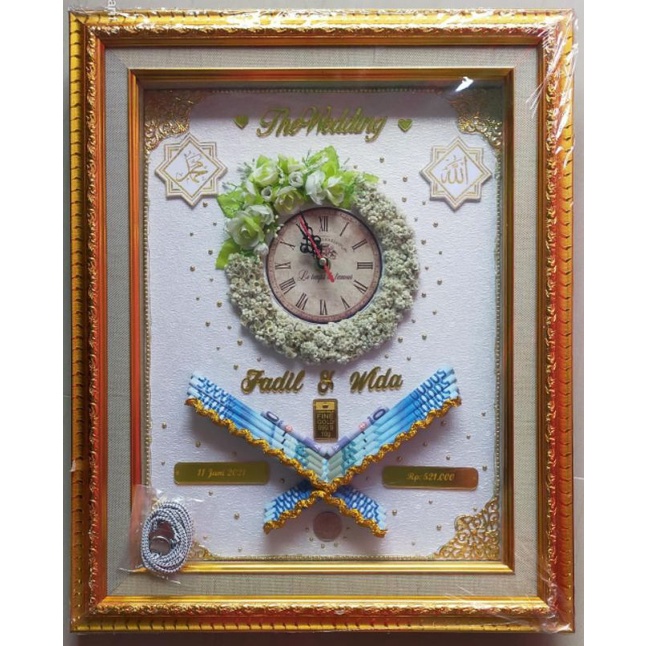 Mahar Pernikahan Murah | Bingkai Mahar 3D Emas 30X40x3