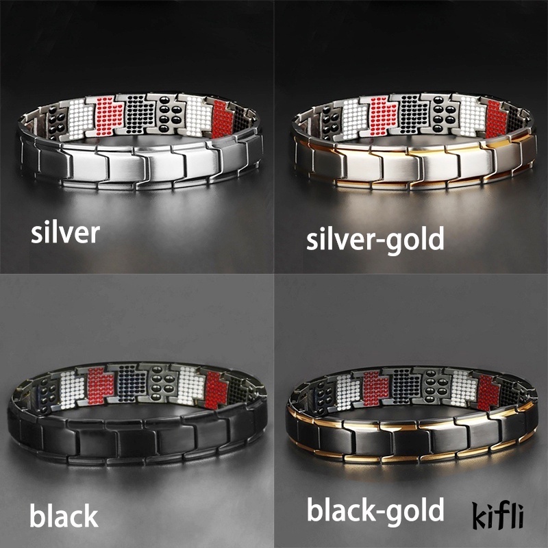 Fashion Pria Wanita,Adjustable,Gelang Magnetik,Kesehatan Energi Terapi Arthritis,Stainless Steel Terapi Magnet Gelang