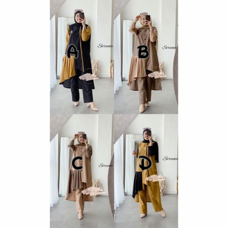 sereena by gagil stelan setelan tunik dan celana linen