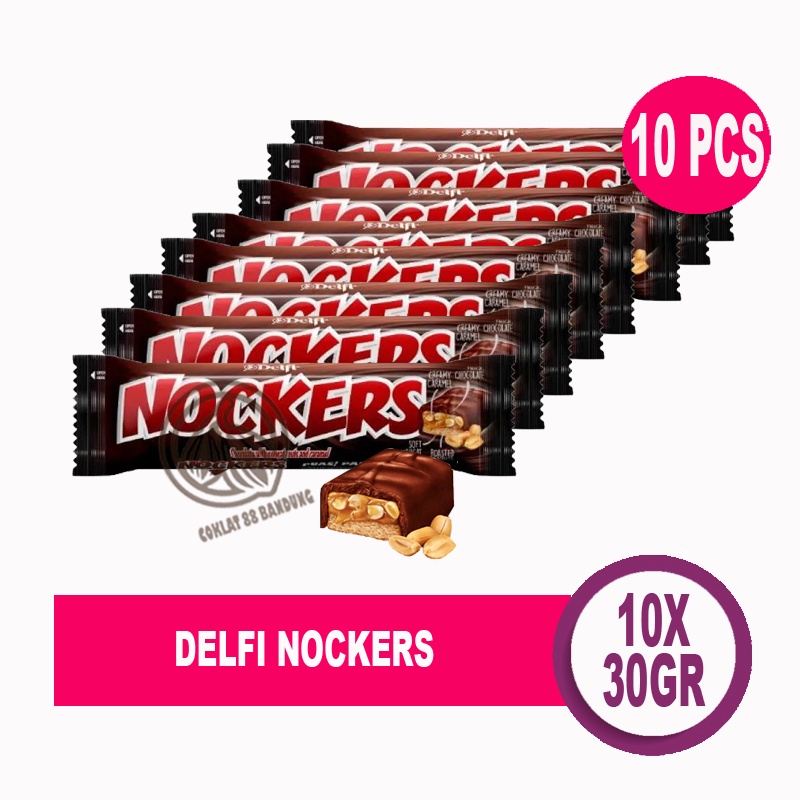 

DELFI NOCKERS 35GR ISI 10 PCS, COKLAT DELFI NOCKER CARAMEL KACANG NOUGAT 10PCS X 35 GR GRAM KARAMEL