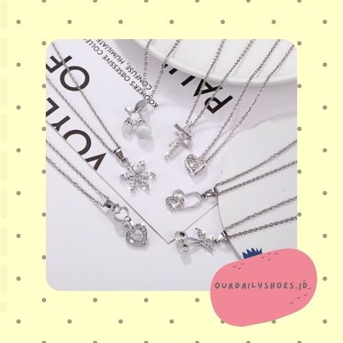 ★ODS★FA02  Kalung Liontin Stainless Trendy Fashion Wanita Korea Aksesoris Murah