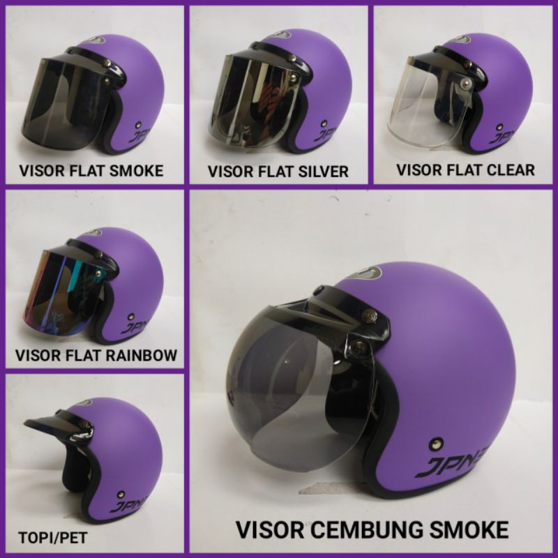 helm retro dewasa bogo jpn arc original ungu dop