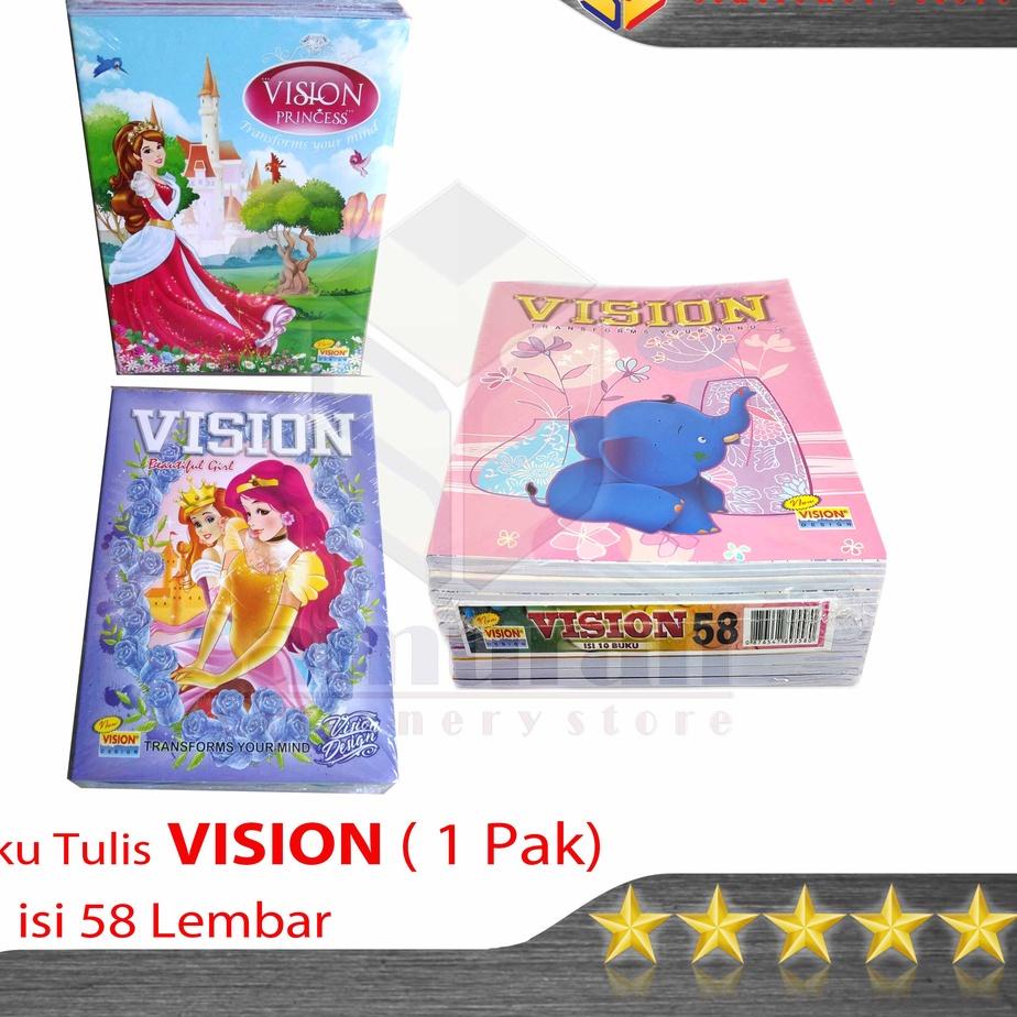 

Langsung Order Buku Tulis Sekolah Vision 58 Lembar / Buku Ukuran Quarto 58lbr / Buku Tulis TK SD SMP Murah 60 gsm*