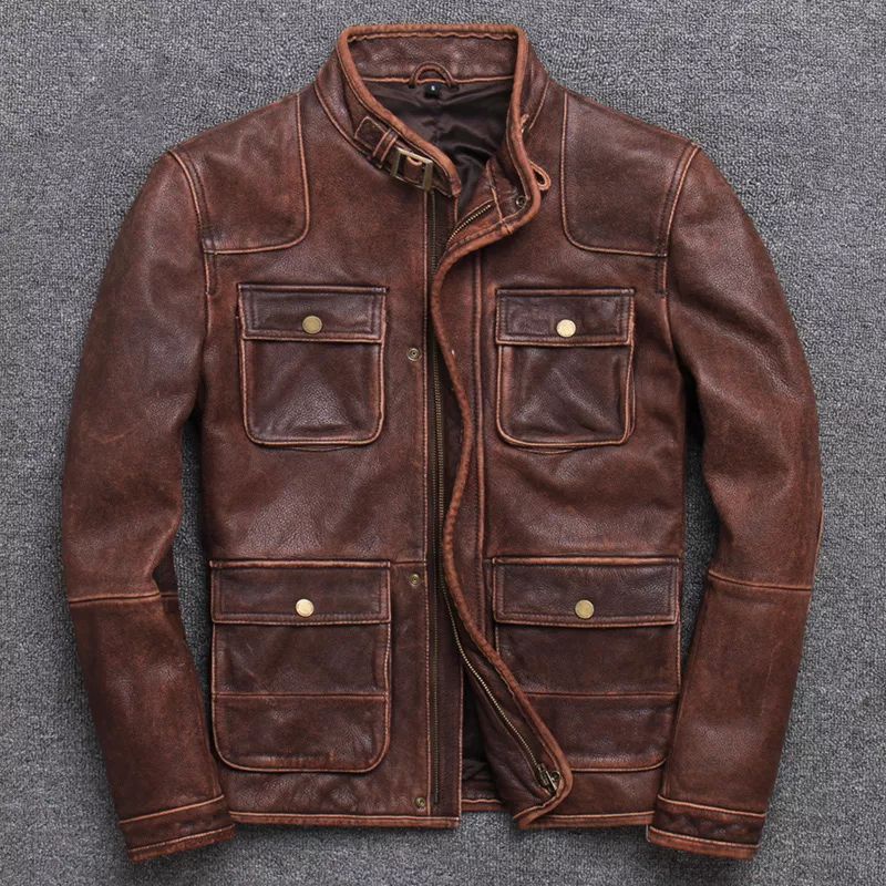 jaket kulit bahan spinil asli domba garut super