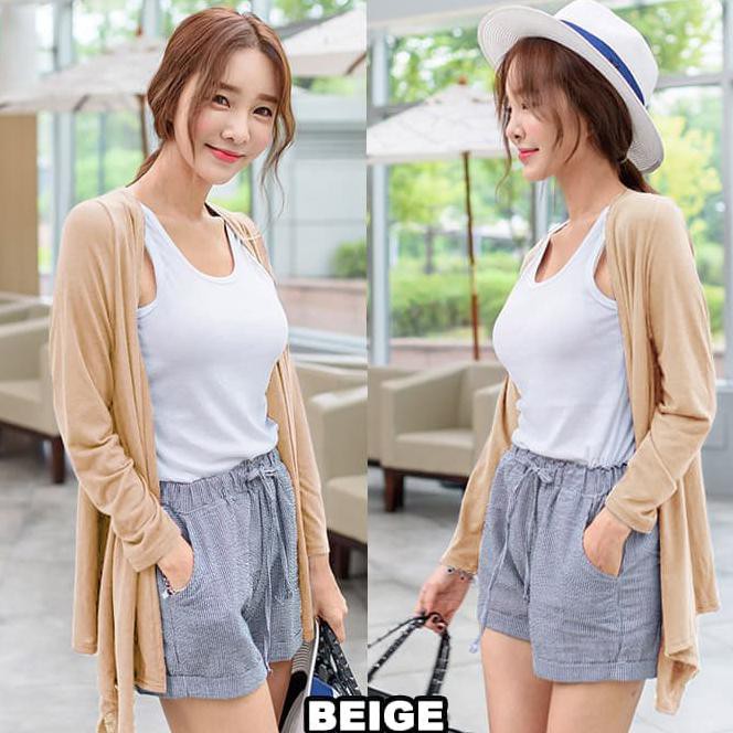 2Iu0 Minibel Shawl Cardigan/Baju Allsize Kardigan Cewe Polos/Basic Cardi - Hitam 2Gr6