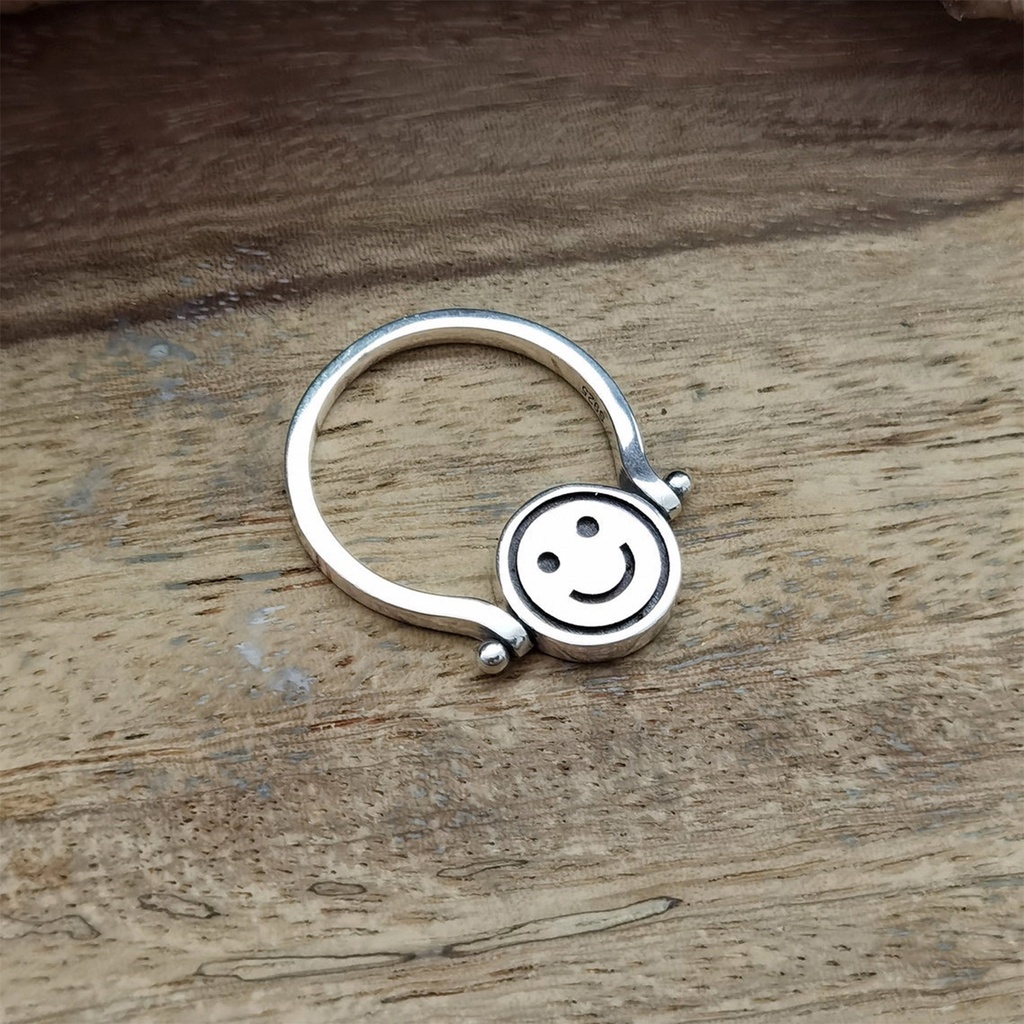 Fancyqube Fancycube Fancycube Mainan Fidget Ring Dua Sisi Motif Smiley Face Untuk Anti Stress