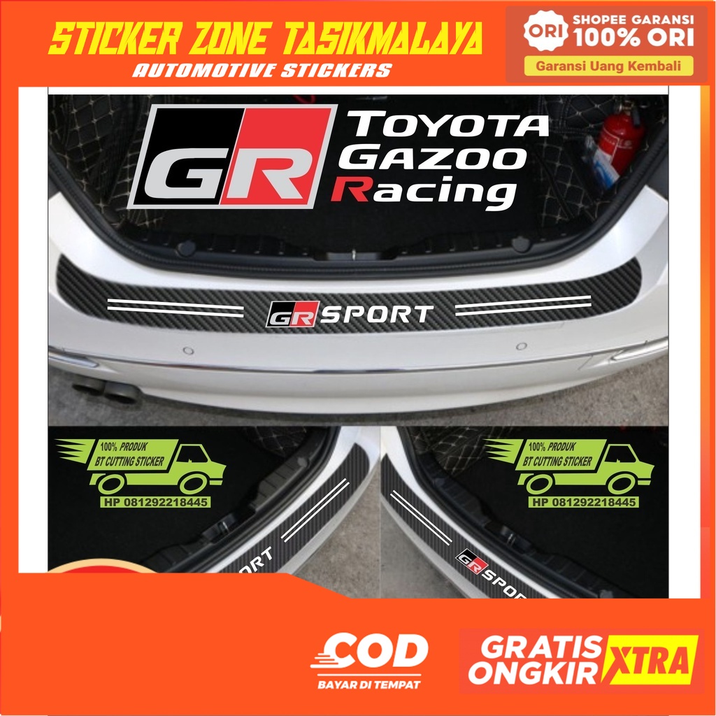 sticker carbon 3D sticker bemper belakang mobil sticker toyota fortuner sticker toyota agya sticker 