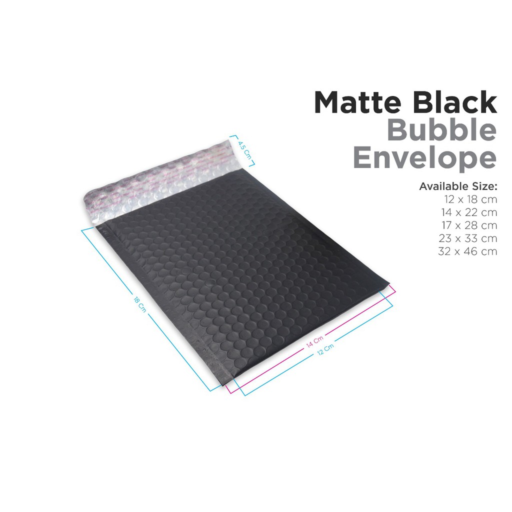 

Amplop Bubble 12 x 18 cm Black Doff (isi 25 lbr)