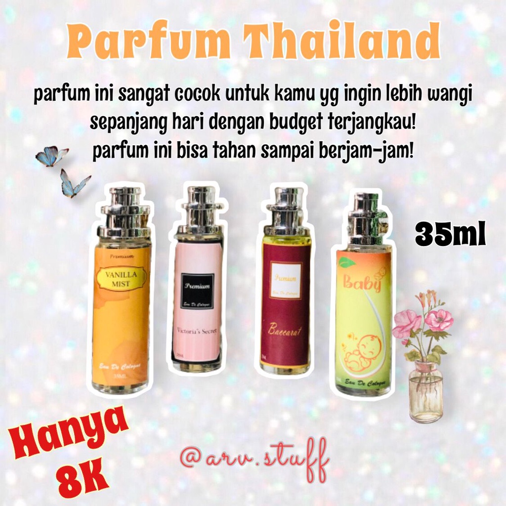 PARFUM THAILAND PART 2/ Minyak wangi bomb sell, bublegum, caramel cookies, chanel, cherry blossom, coffee, dan lain-lain, super viral dan murah