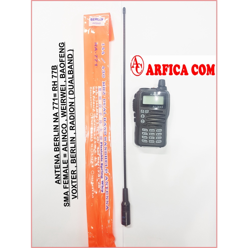 ANTENA HT BERLIN NA 771 RH 77B FEMALE ALINCO DJ CRX5 CRX7 DJ W500 DJ W10 DJ A10 UV7R YAESU FT 4V FT 
