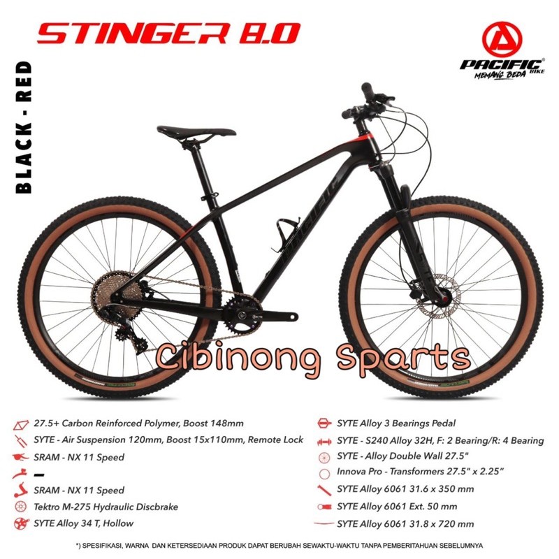 Sepeda MTB 27.5 Carbon Pacific Stringer 8.0 SARM New