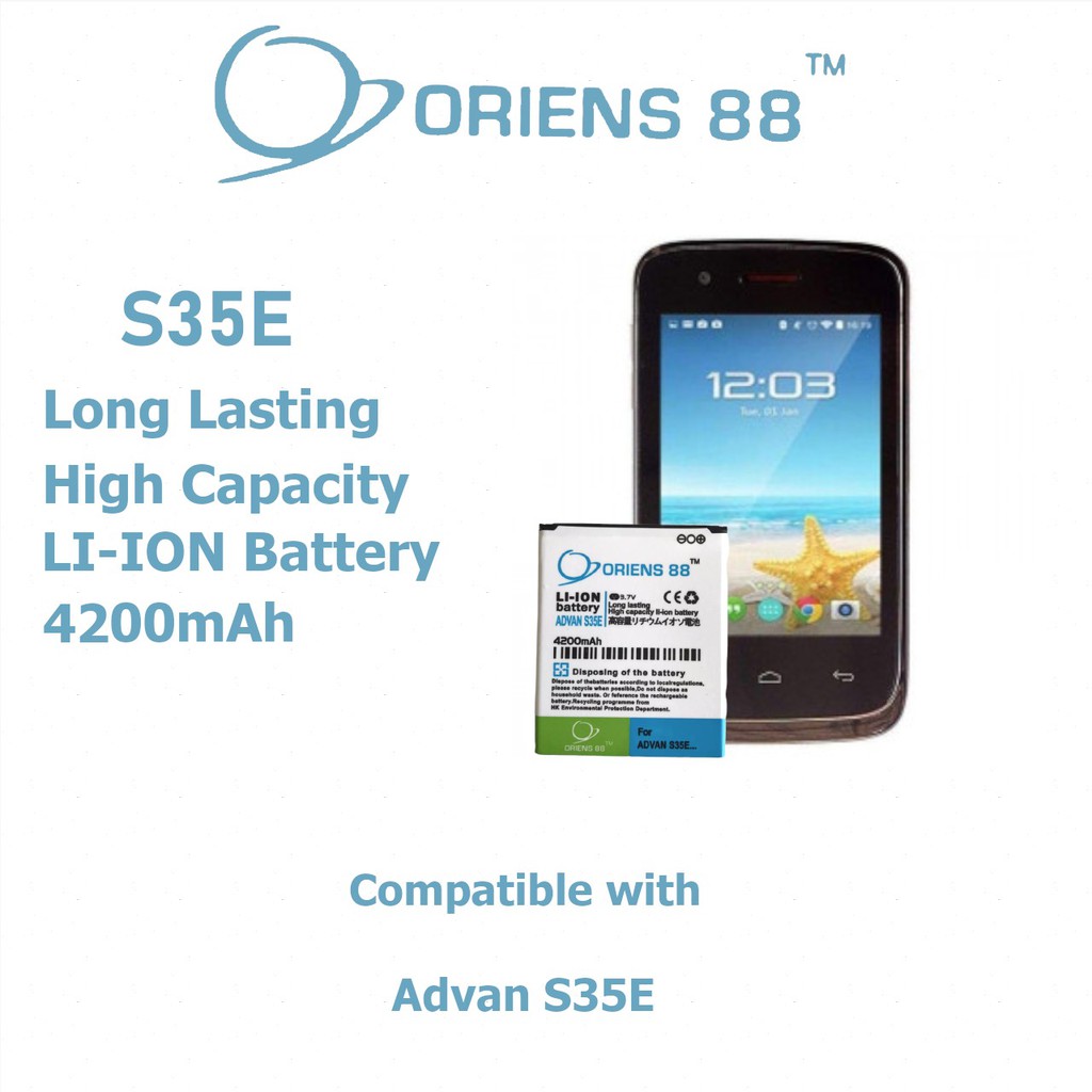 (P) Baterai batre battery Advan S35E  double power/IC ORIENS88