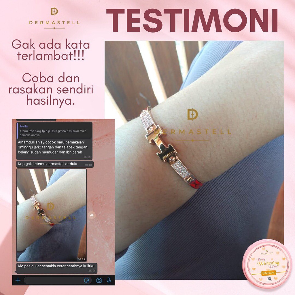 DERMASTELL Body Whitening Lotion Platinum Pemutih Kulit ORI BPOM COD