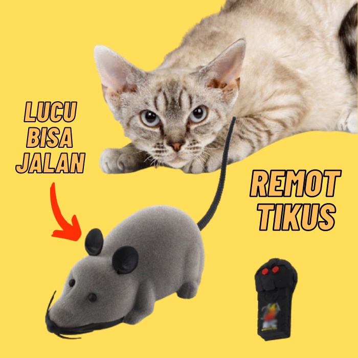 Mainan Kucing Tikus Mini Jalan Lucu Unik Remote Control Mice Prank