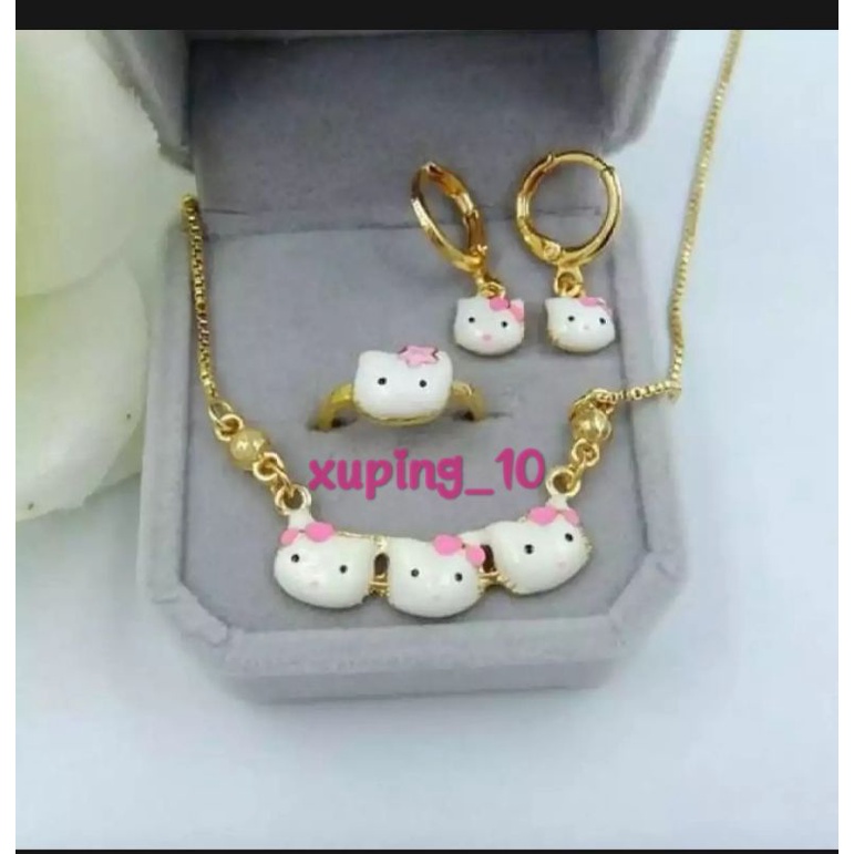 Perhiasan Anak-anak Xuping Bermotif Hello Kitty Pink