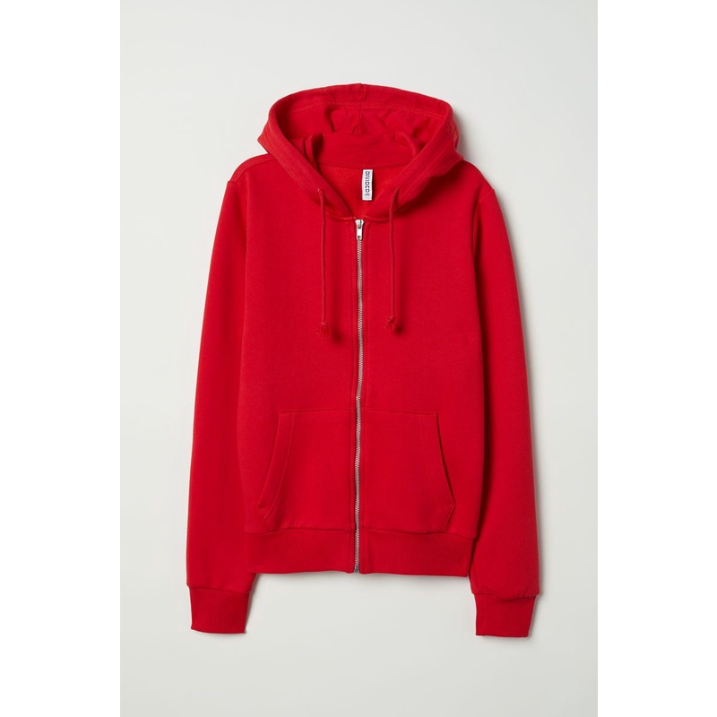 Jaket Hoodie Wanita Polos Oversize Lengan Panjang Babyterry-Merah