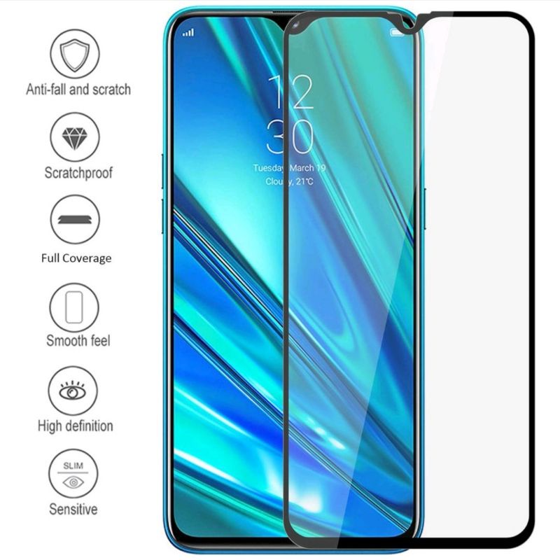 REALME TEMPERED GLASS 5D FULL 5/5s/5 pro/6/7i/8 8i 9 PRO PRO+ + 10 X/C1/C2/C11/C12/C15/C21/C25 anti gores screen guard tg pelindung layar hp  C17 8 PRO C21Y NARZO 30 30i 50 5G 50A  50i C25Y C30 C31 C33 C35 GT NEO 2 3 GT2 PRO C30S GT MASTER C55 C53