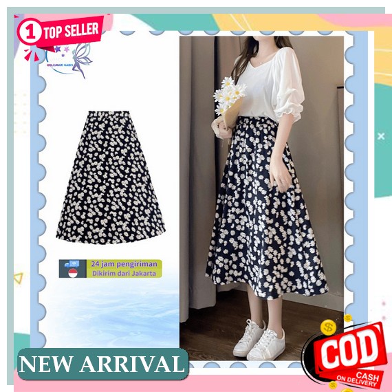 Rok Wanita Klok Korean Style Terlaris Tartan Import Kotak L8N6 Remaja Pesta Polos Pramuka Flare Sepa