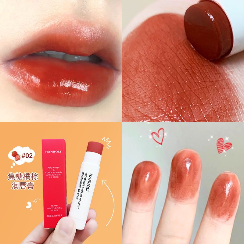 Red Orange HANBOLI Original Lipbalm Moisturizing Repair Nourish Lipstick Rubah Warna Pelembab Bibir Pecah Kering