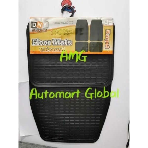 karpet lantai mobil set 4pc hitam