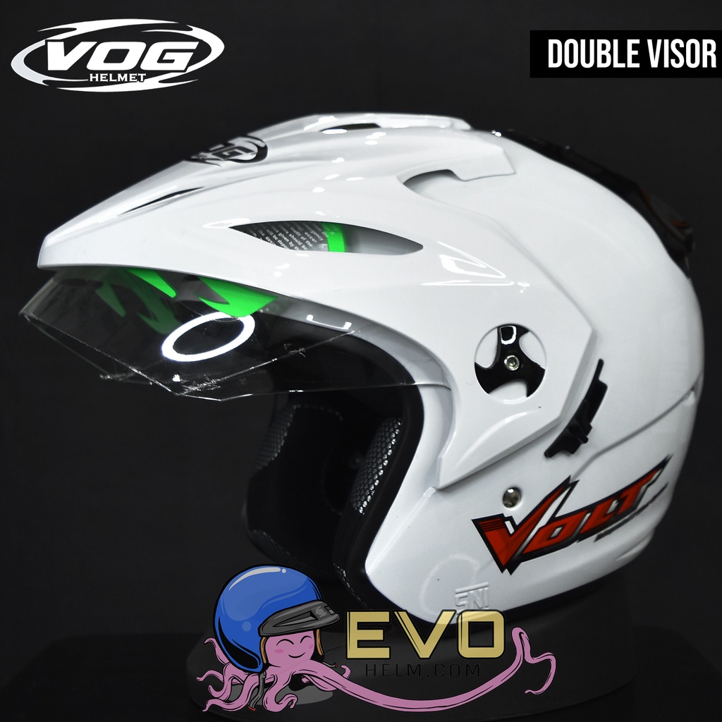 HELM VOG VOLT SOLID DOUBLE VISOR SEMUA WARNA ORIGINAL SNI - HELM HALF FACE DOBEL VISOR - ONGKIR 2KG VOG VOLT SOLID XTREAM