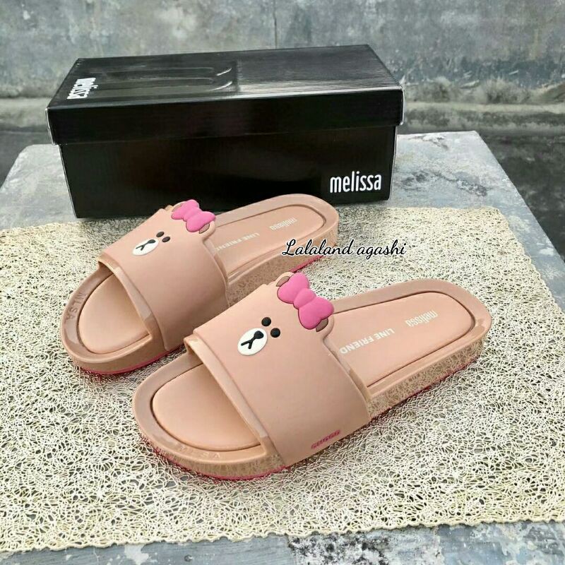 Melissa beach slide Ad line friends /sandal melissa line choco/sandal melissa line friends