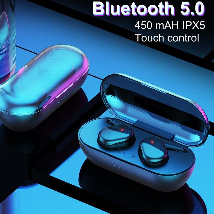 ♪ Headset bluetooth full bass TWS Y30 asli earphone Bluetooth Original henset Murah TWS True wireles