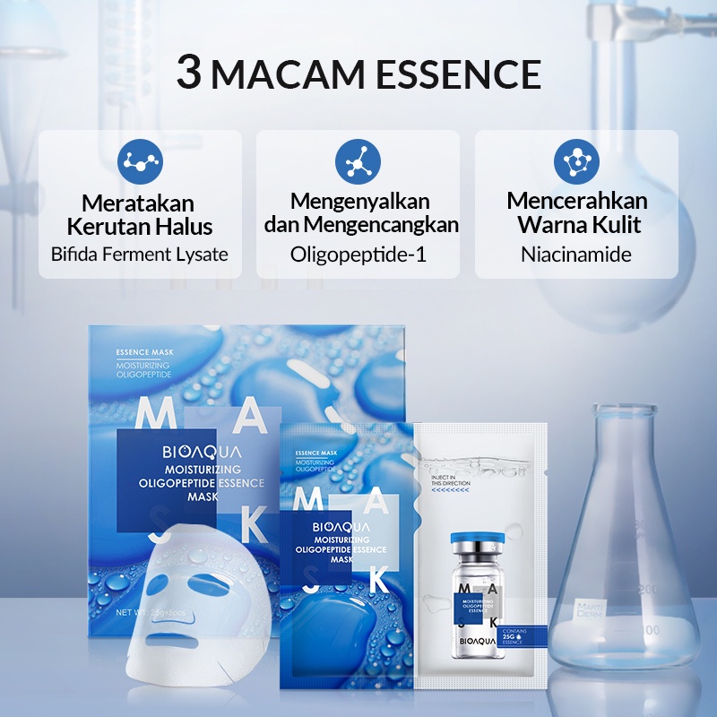 Bioaqua Moisturizing Oligopeptide Essence Face Mask Niacinamide Brightening Sheet Mask Hydrating