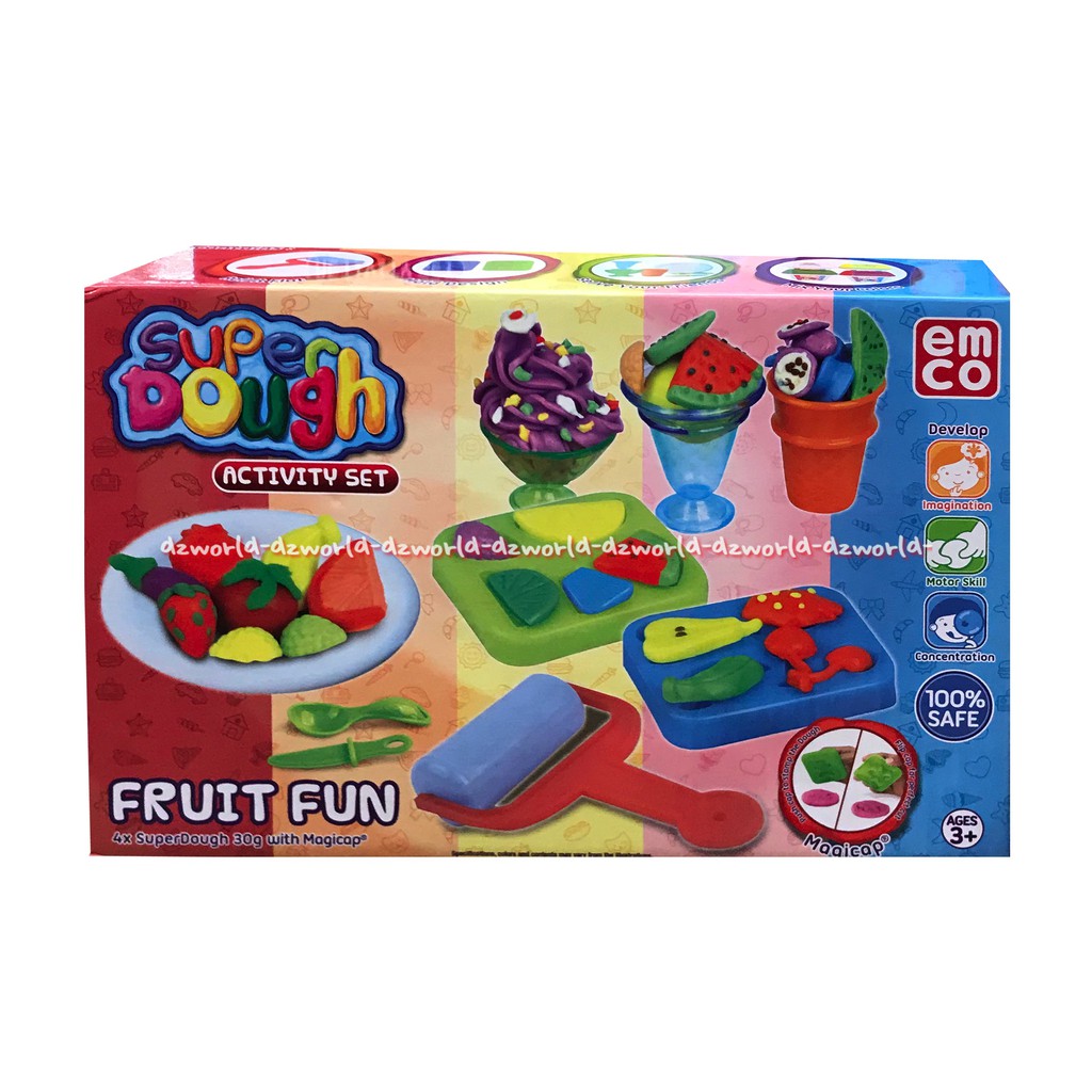 Emco Super Dough Activity Set Fruit Fun Mainan Lilin cetak Buah-buahan