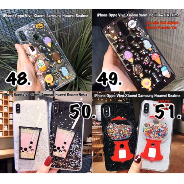 Glitter Case iPhone Oppo Vivo Xiaomi Samsung Huawei Realme Xt X Narzo X3 X50 V20 SE Y20 Y11 Y30i V19