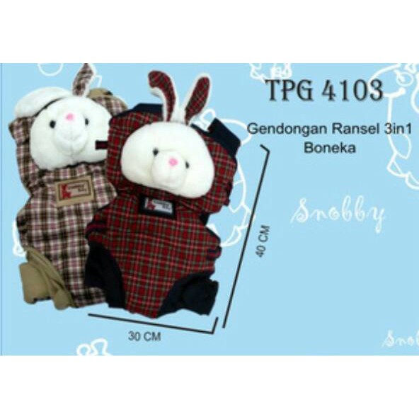 GENDONGAN BAYI RANSEL 3 IN 1 BONEKA SNOBBY TPG 4103