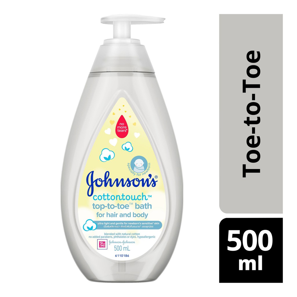 Sabun Shampoo Bayi Johnson's Baby Cotton Touch Top To Toe Bath 500ml Pump