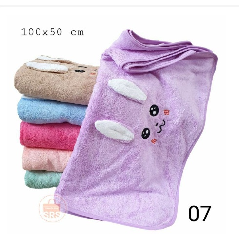 Handuk Bayi Lembut Microfiber / Handuk Anak Premium Berkarakter 50x100cm