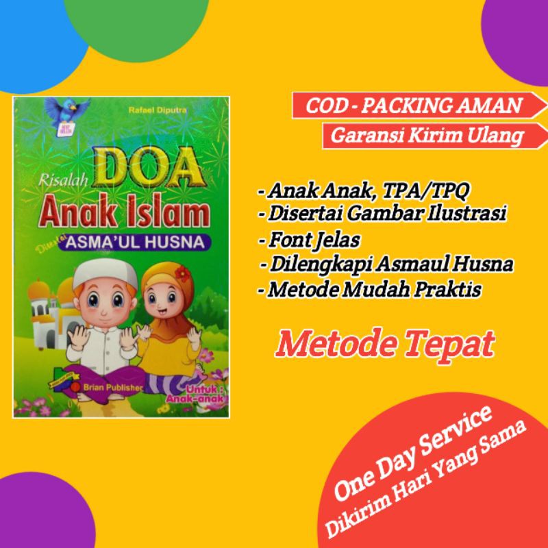 BUKU ANAK RISALAH KUMPULAN DOA ANAK ISLAM DISERTAI ASMAUL HUSNA