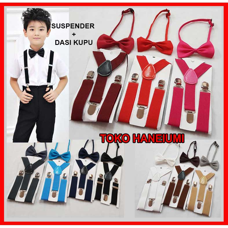 DS SUSPENDER / BRETEL ANAK PAKET DASI KUPU UNTUK KEMEJA DAN JAS