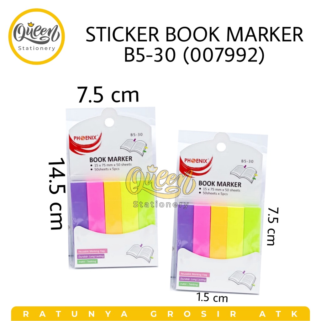 

1 PAD STICKER BOOK MARKER B5-30 PHOENIX / BOOKMARKER / PENANDA BUKU (007992)